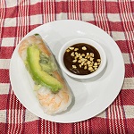 Prawn and avocado rice paper roll