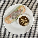 Prawn and BBQ pork rice paper roll